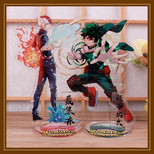 

keychains anime hero academia cosplay prop accessories izuku todoroki so acrylic desk stand figure, Silver