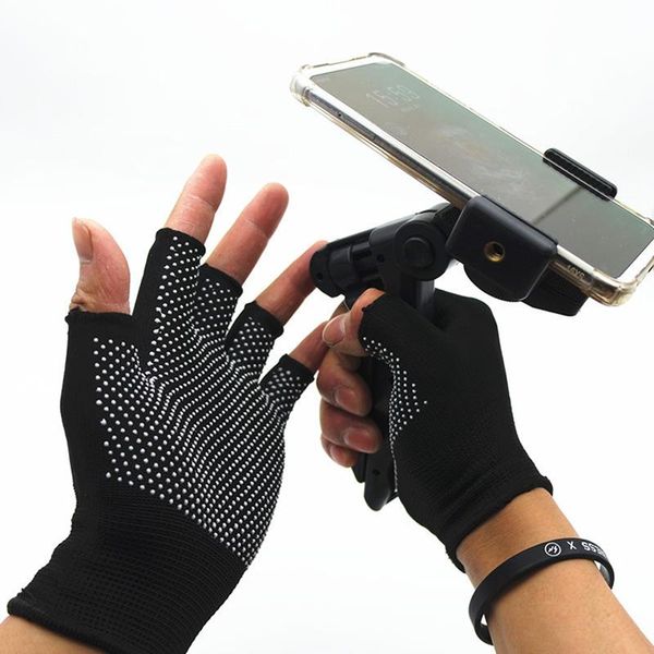 

cycling gloves half finger breathable riding mtb hiking fitness knitted antiskid nylon anti-slip outdoor gym sports yoga, Black