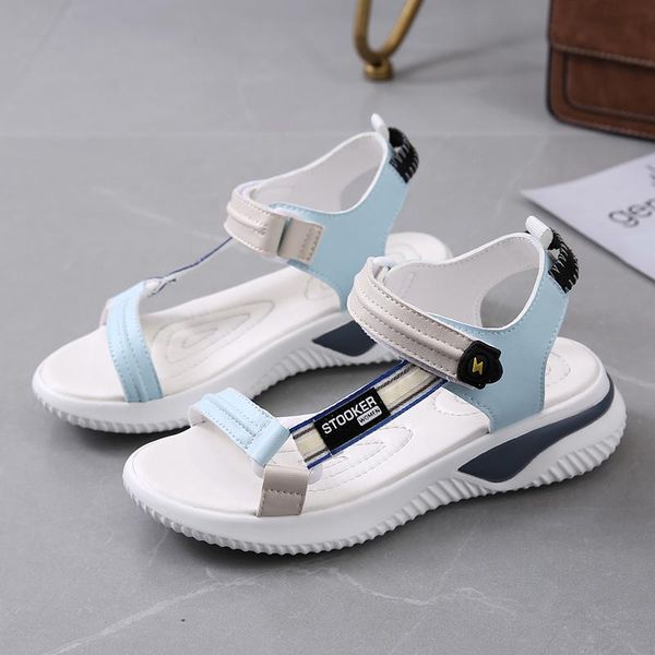 

sandals 2021 women's shoes outdoor sports summer flat harajuku roman couple beach microfiber zapatos de mujer, Black