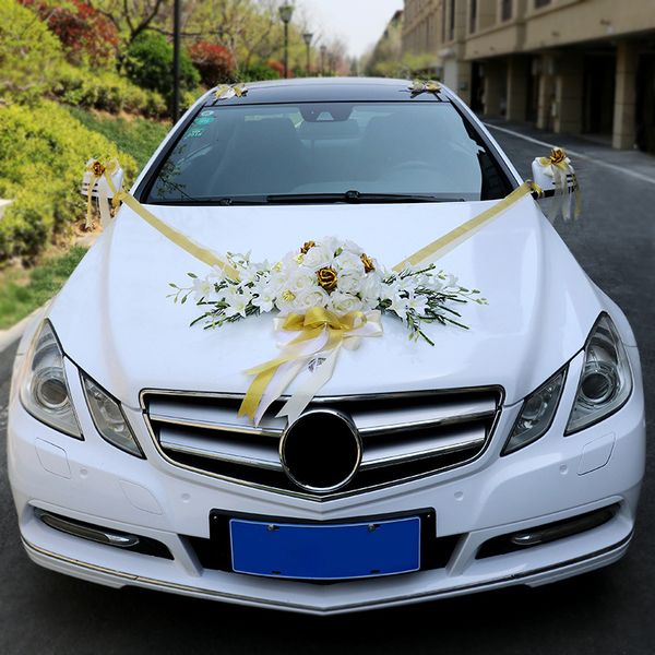 

a set wedding car decor simulation roses artificail flowers valentines day wreath diy party wedding decoration party plies