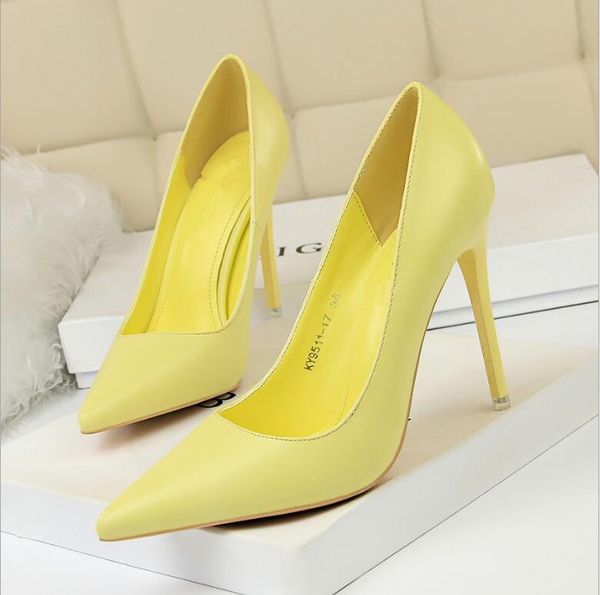 

classic women dress shoes lady pointed toe women 7.5cm .5cm high heels party wedding pumps 35-43, Black