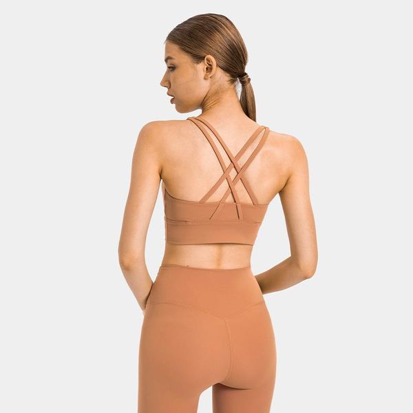 

yoga outfit fitness women sport bra push up vest gym clothe full support shockproof cross athletic strap chest pad