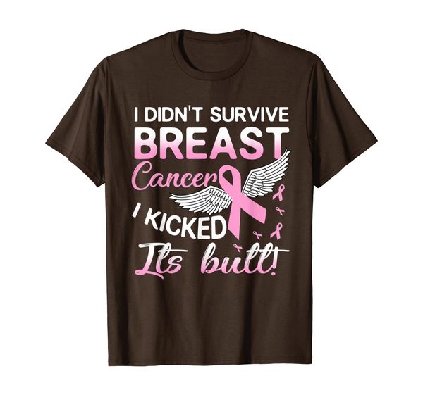 

i didn't survive breast cancer i kicked it's butt shirt gift, White;black