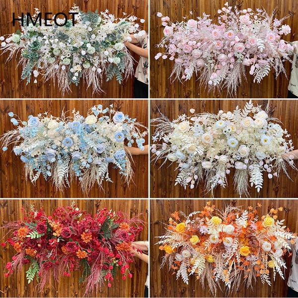

decorative flowers & wreaths wedding silk flower row arrangement arch backdrop decor wall table road lead party stage sisplay props