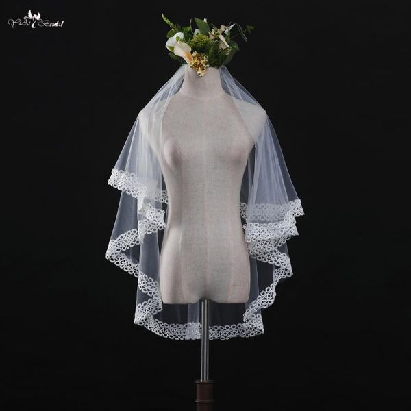 

bridal veils lzp333 real picture yiaibridal accessories wedding veil 1.5 meters small circles lace ivory blusher, Black