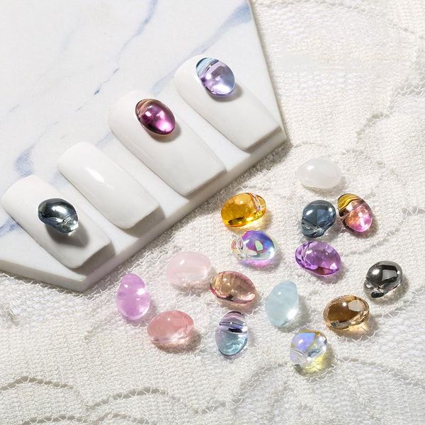 

nail art decorations 10 pcs/box 16 colors irregular round natural crystal 3d diy jewelry accessories wholesale drop, Silver;gold