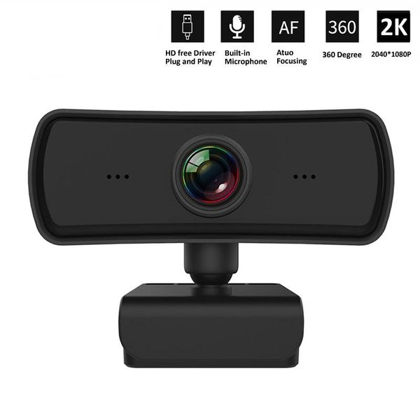 

cameras 2k 2040*1080p webcam hd computer pc webcamera with microphone rotatable for live broadcast video calling conference work