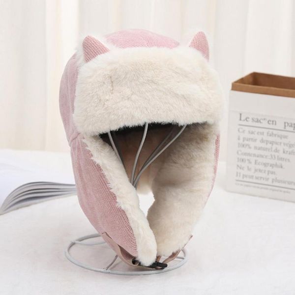 

beanies women warm earmuffs thicken ear-flapped hat winter russian ears cap cotton cold-proof c0q1