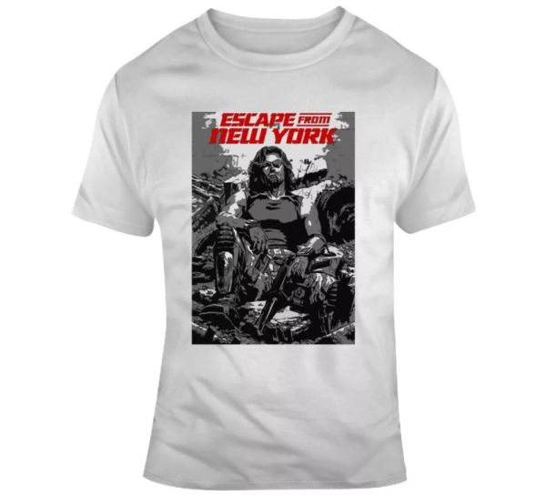 

escape from new york kurt russell classic cult movie fan t shirt, White;black