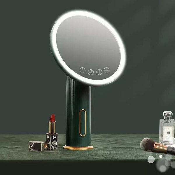 

compact mirrors 3 color led vanity makeup mirror light rechargeable stand travel portable lamp with switch cosmetic table desk