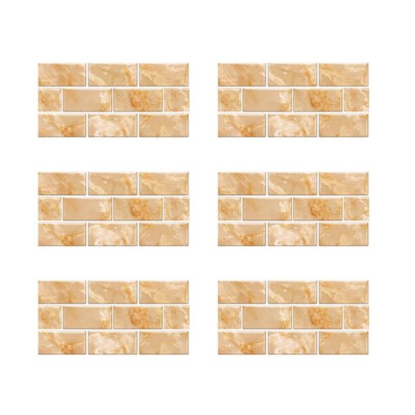 

wall stickers brick pattern decals for bathroom kitchen (light yellow)