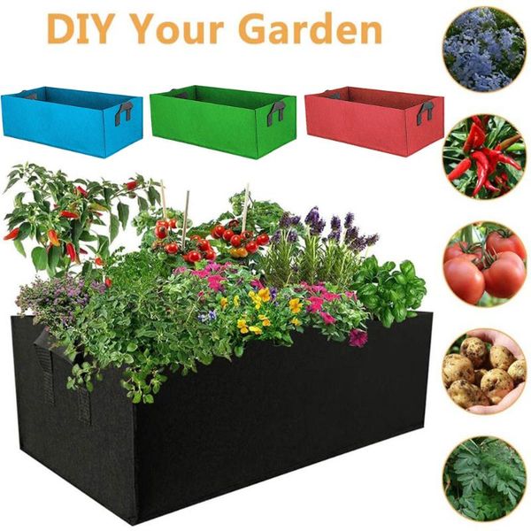 

planters & pots large plants grow bags aeration non-woven fabric garden with handles rectangle raised bed for growing
