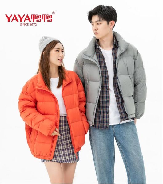 

men's down & parkas yaya 2021 winter men's 90% white duck jacket hooded couples style thick puffy coat windbreak business casual wa, Black