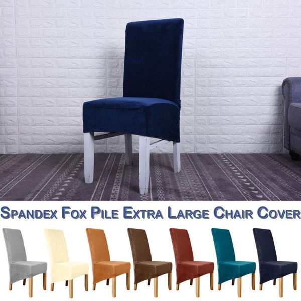 

chair covers 1 pc velvet l size cover spandex dining slipcover extra large elastic stretch seat case for kitchen banquet el