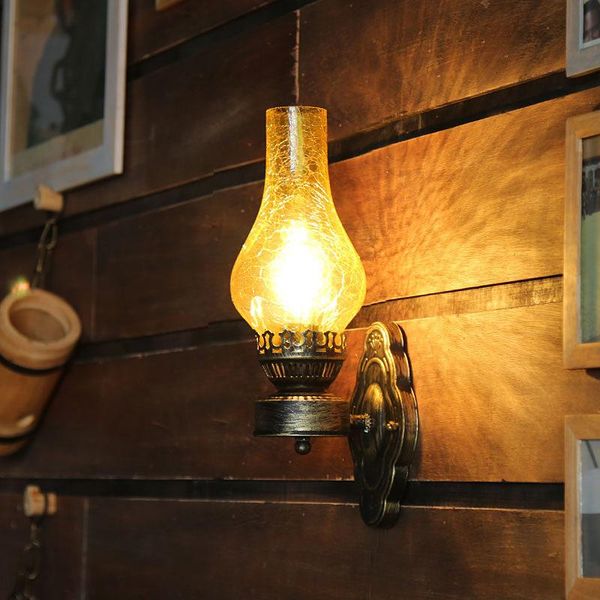 

wall lamp vintage kerosene glass metal led lights for home decor bar industrial bedroom sconce light fixtures e27