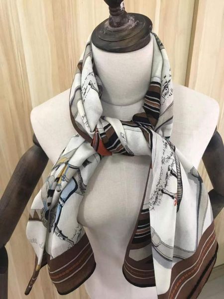 

scarves 2021 arrival autumn winter classic horse design 140*140 cm scarf 65% cashmere 35% silk wrap for women lady girl, Blue;gray