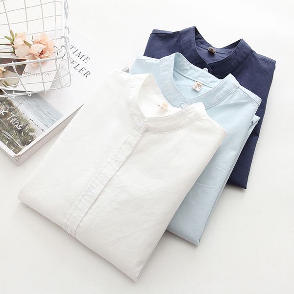 

long sleeve white blue womens oxford shirts plus size 2021 new casual woman office blouse female wear ladies