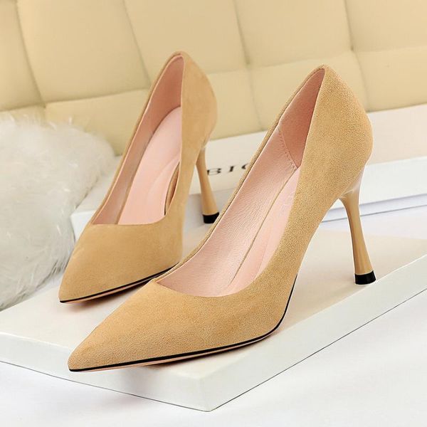 

dress shoes women pumps 8.5cm high thin heel pointed toe solid shallow fashion ladies female 3319-1, Black
