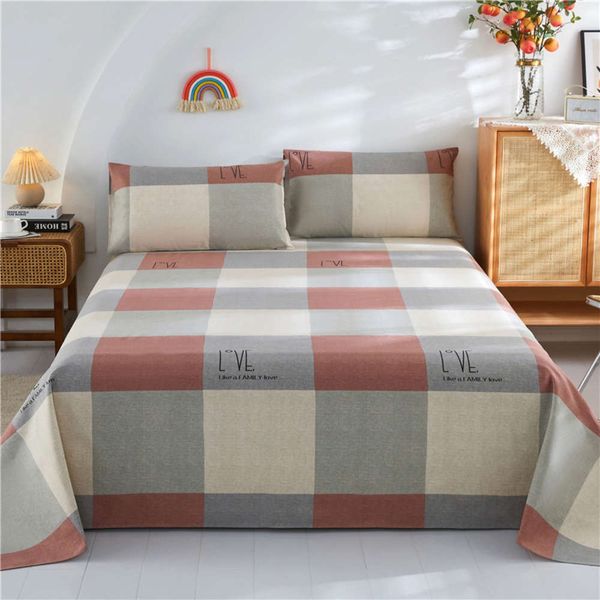 

bed linings summer thickened cotton denim mat all printed sheet three piece set of air conditioning bedding