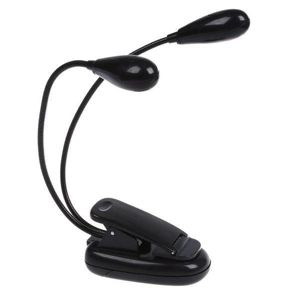 

book lights nflc-clip 4 leds reading light clip clamp lamp music stand lamplight