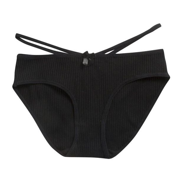 

women's panties lace bra brief sets erotic intimate ladies solid color striped cotton crotch seamless one-band low-waist briefs, Black;pink