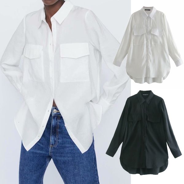 

legging fashion female pocket collar long chiffon shirt loose, Black