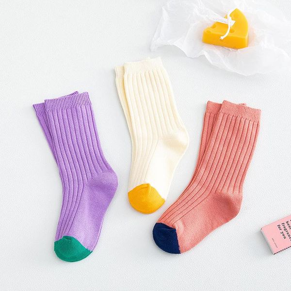 

piars kids socks 2021 spring summer japanese korean style candy color children boys girls cotton tube mesh, Pink;yellow