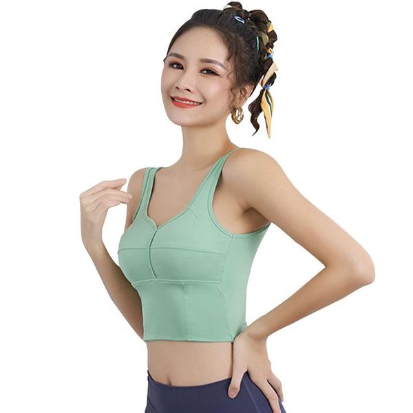 

yoga outfit candy color comfort padded sports women stretch bra crop vest sleep wireless bras tank female sport