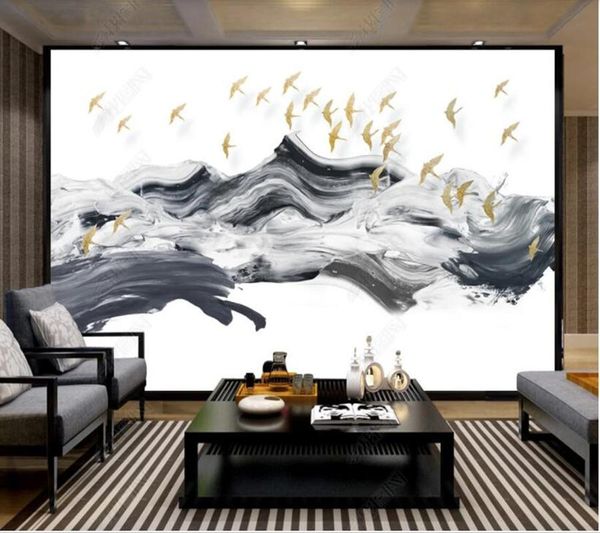 

wallpapers papel de parede abstract ink brushstroke artistic conception landscape 3d wallpaper,bedroom ktv bar mural wall decor
