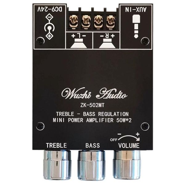

& mp4 players zk-502mt bluetooth audio stereo board 2x50w module bass amp
