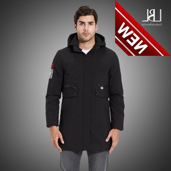

long down jacket men 2021 winter warm 90% white duck coats hooded parkas man overcoat jaqueta masculino chaqueta hombre, Black