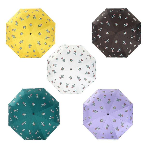 

umbrellas automatic umbrella rain women lovely folding windproof black coating anti uv parasol women's
