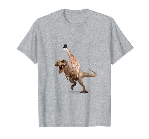 

awesome crazy giraffe hat t-rex t-shirt - mens/womens, White;black
