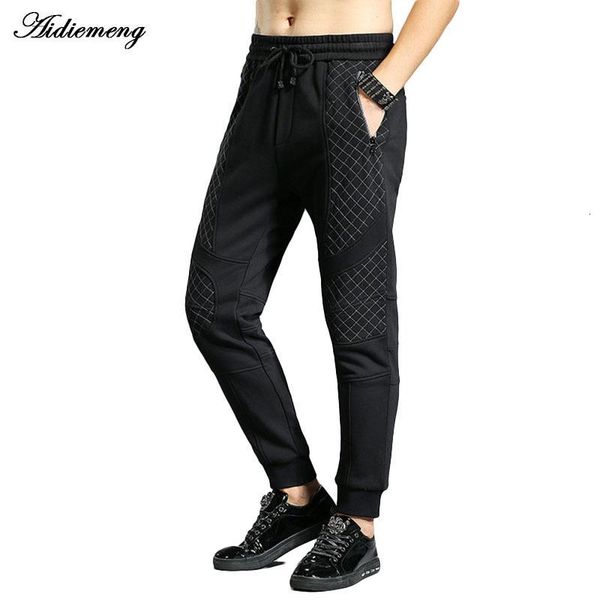 

men's pants sports spring tight belt elastic pencil black