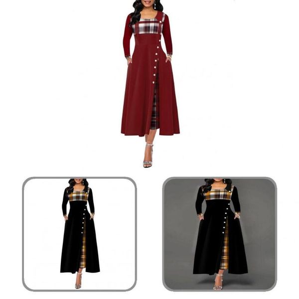 

casual dresses great party dress asymmetric plus size wear resistant banquet autumn lady, Black;gray