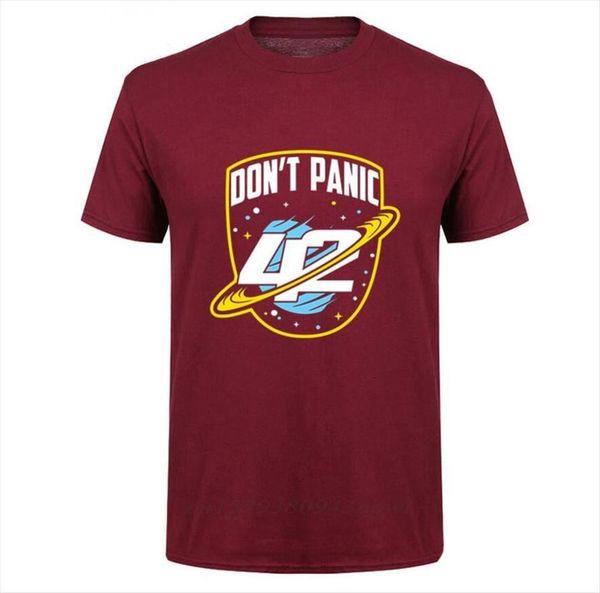 

fashion custom dont panic sci men fi 42 hitchhiker guide to the galaxy retro science camiseta, White;black