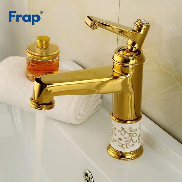 

bathroom sink faucets frap luxury basin gold faucet deck mounted brass tap single handle and cold water wash mixer taps y100861