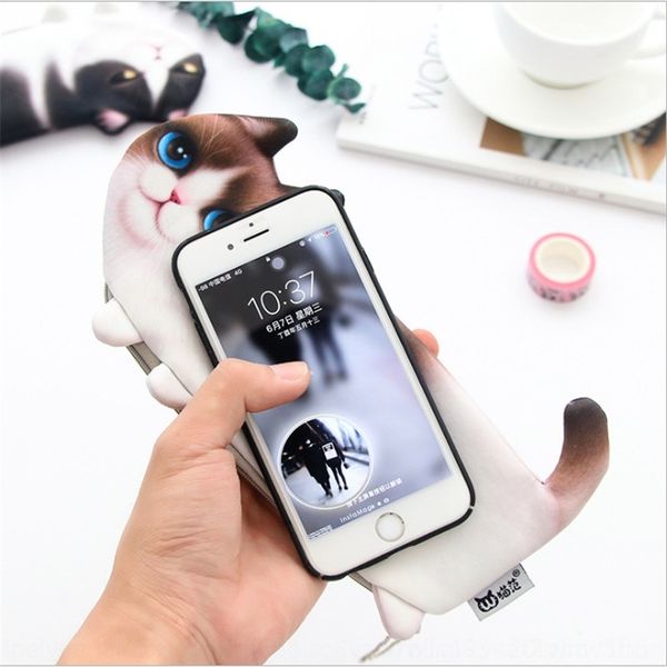 

FiPE student supplies creative cute cat stationery stationery box korean imitation bags printed cat pencil case pencil case