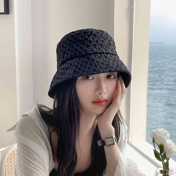 

new products: versatile lace fisherman's hat for women to go out in spring and summer, Blue;gray