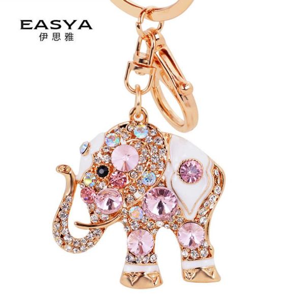 

keychains pendant wholesale for women jewelry crystal rhinestone elephants keyring key chain car buckle fashion gift keychain, Silver