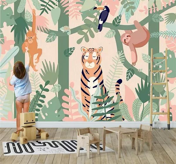 

custom self-adhesive wallpaper 8d waterproof wall cloth cartoon children room background 3d mural papel de parede bedroom wallpapers
