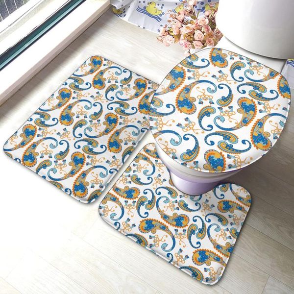 

bath mats paisley mat ethnic door absorbent 3 piece bathroom set modern polyester rug