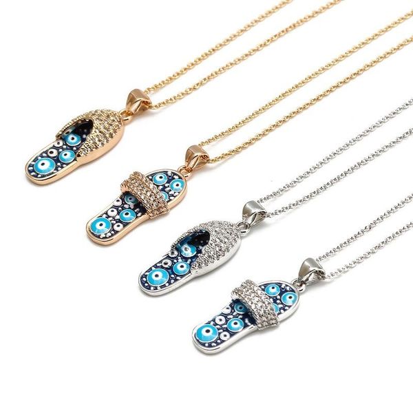 

pendant necklaces u-magical multicolor rhinestone enamel demon eye necklace for women gold silver color metal hollow jewellery