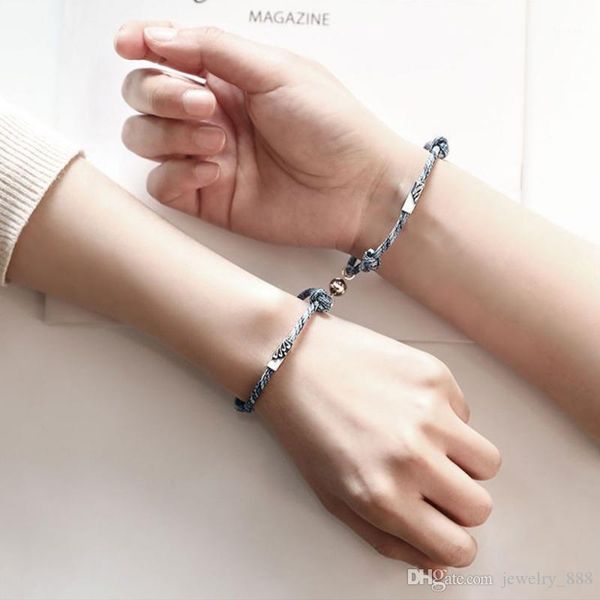 

1 Pair Handmade Woven Lucky Friendship Adjustable Bracelet Set Infinity Couples Bracelet Set Jewelry Gift1, Golden;silver