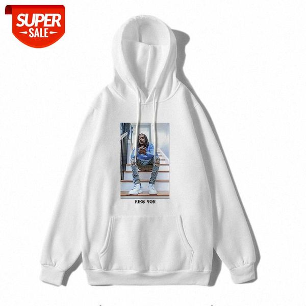 

king von rap men's and women's hoodie loose plus size #9w6j, Black