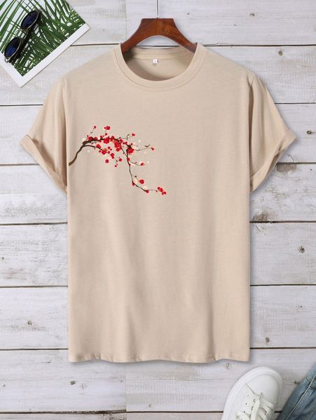 

men floral print tee r0ta#, White;black