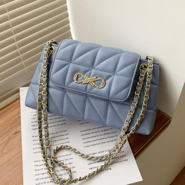 

evening bags color quilted chain pu leather solid crossbody for women 2021 fashion small shoulder bag female handbags and purses