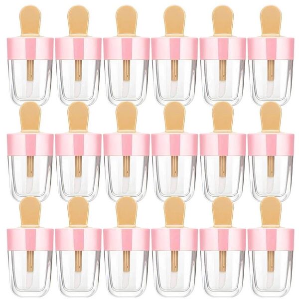 

storage bottles & jars 20pcs 8 ml clear ice cream lip gloss tube empty mini container diy refillable cosmetic bottle for lipstick