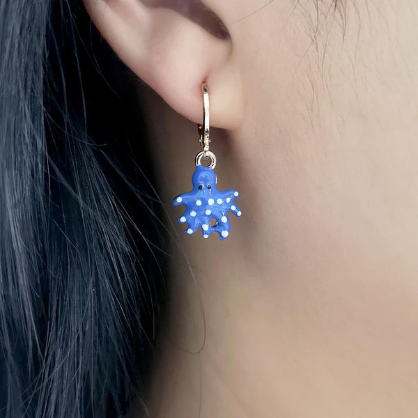 

hoop & huggie 2021 blue dangle earrings for women korean fashion drop party weddings festival female jewelry accessories sets, Golden;silver