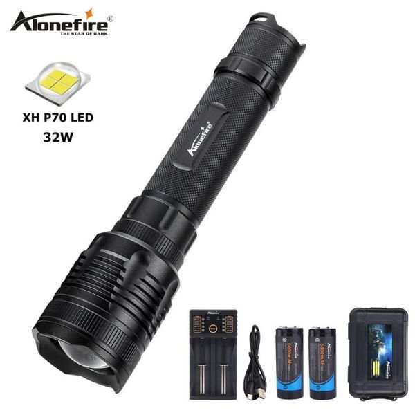 

alonefire h003 most powerful led chip lamp xhp70/xhp50 32w tactical flash light torch zoom flashlights torches